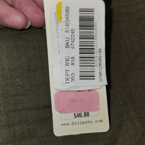 NWT Copper Key Olive Long Sleeve Peplum Top Size L Crinkle Cotton Fabric Soft - Picture 12 of 14